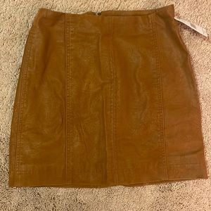 NWT free people pleather/suede skirt